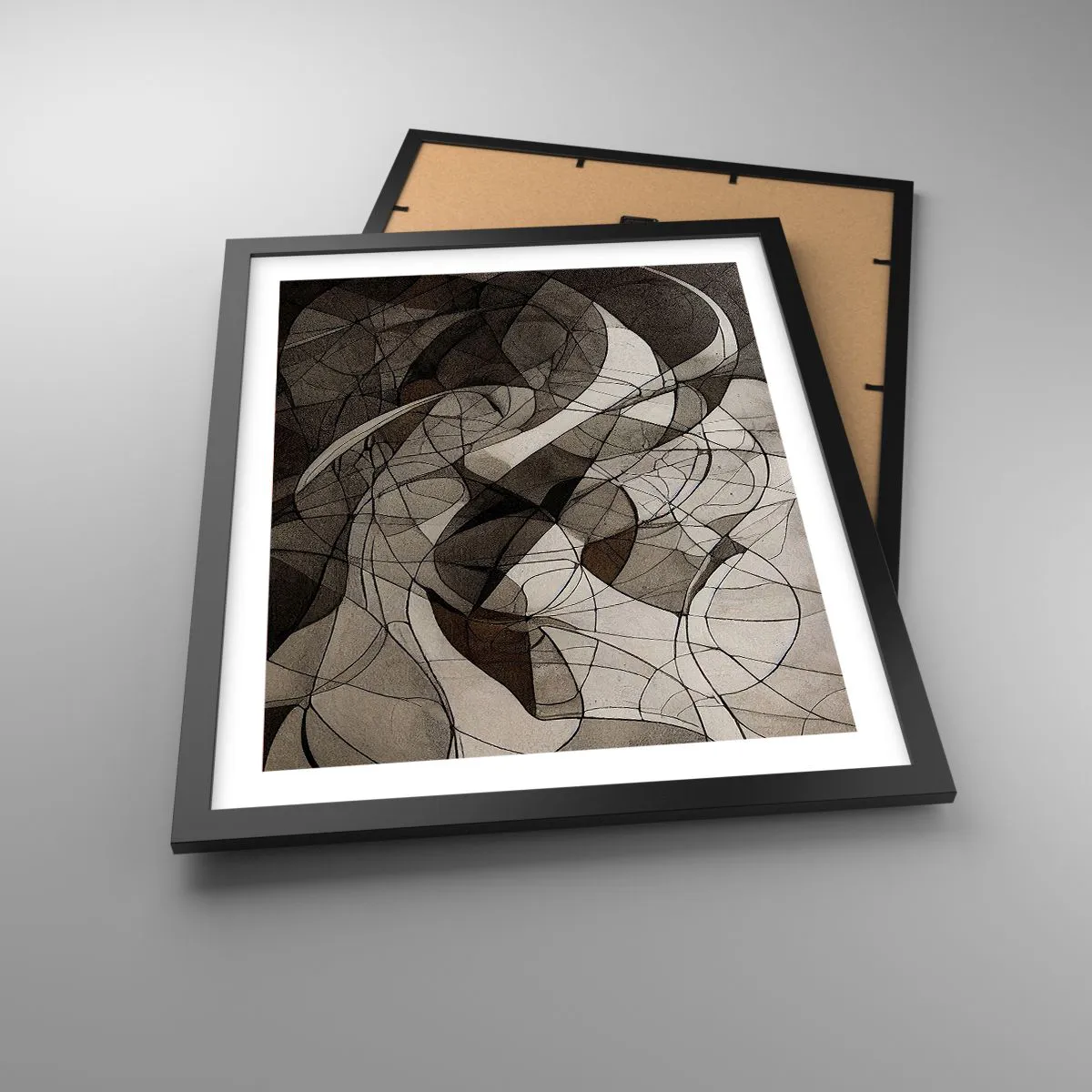 Affiche dans un cadre noir - Poster - Circulation des couleurs de la terre - 40x50 cm