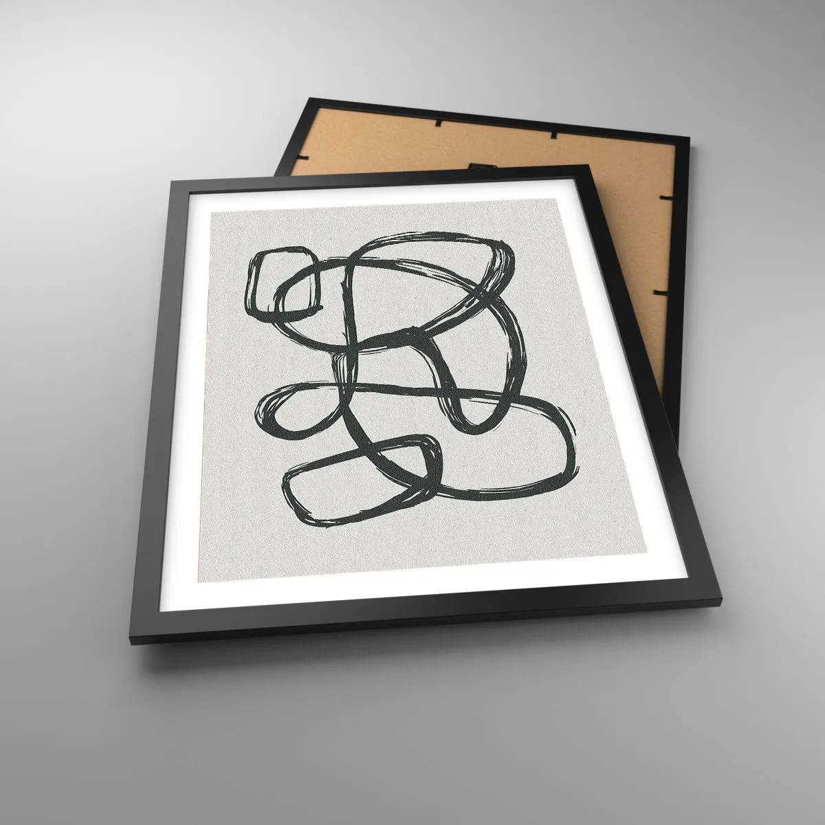 Pôster com moldura preta - Abstração em loop - 40x50 cm