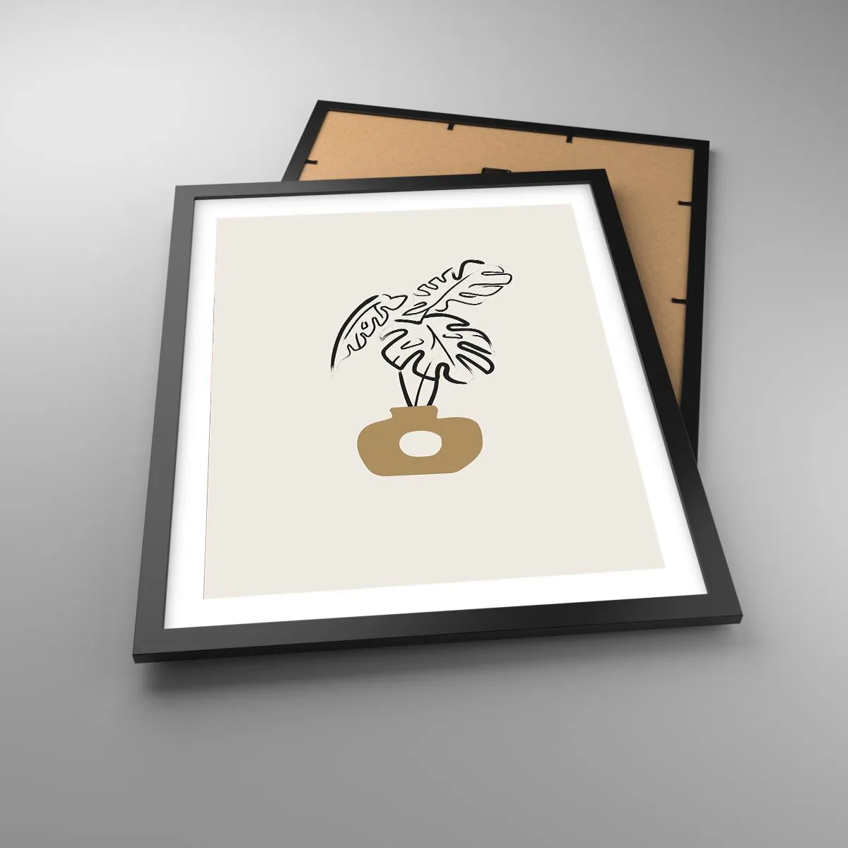 Plakat w czarnej ramie - Monstera – ozdoba domu - 40x50 cm