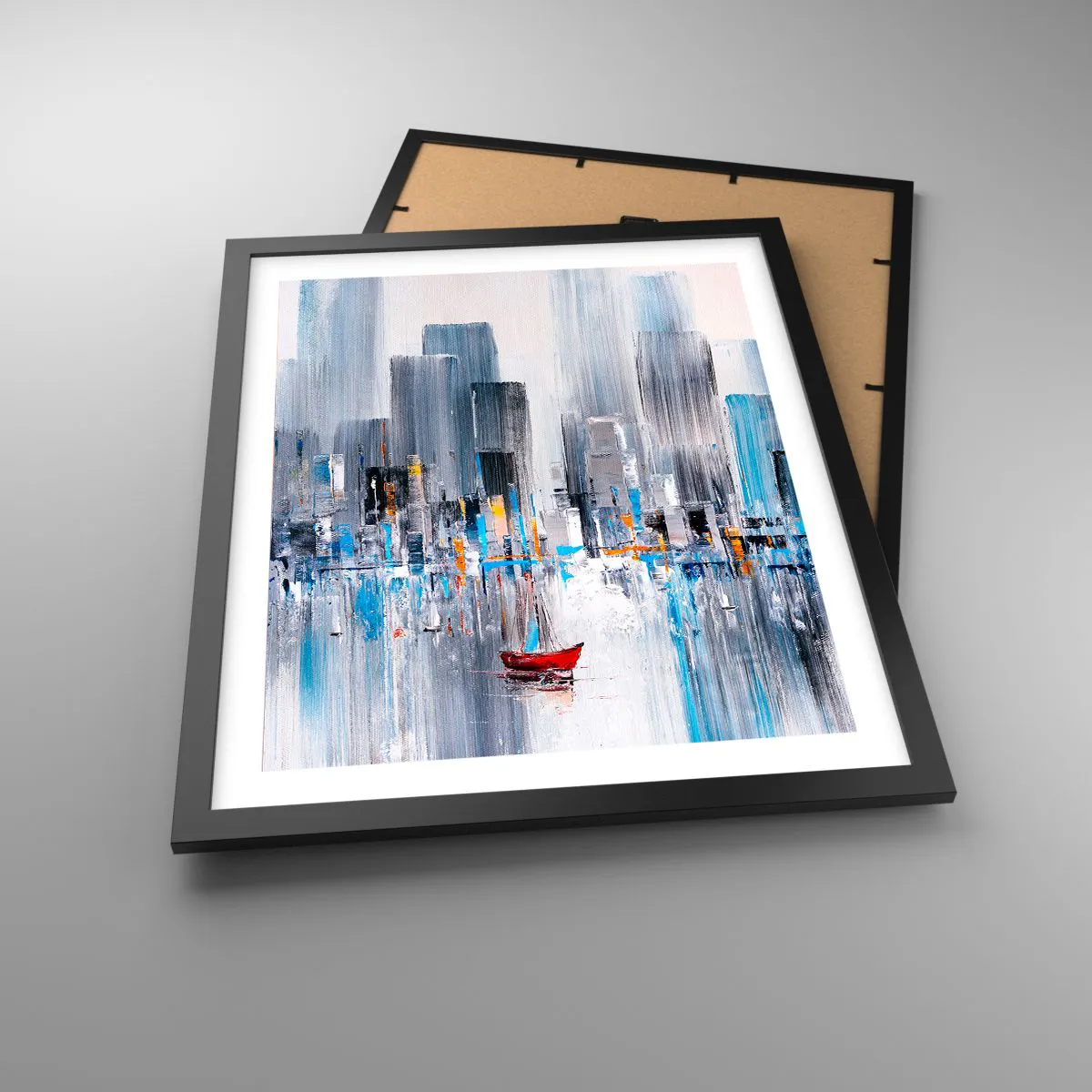 Poster in een zwarte lijst - Een metropool aan de baai - 40x50 cm