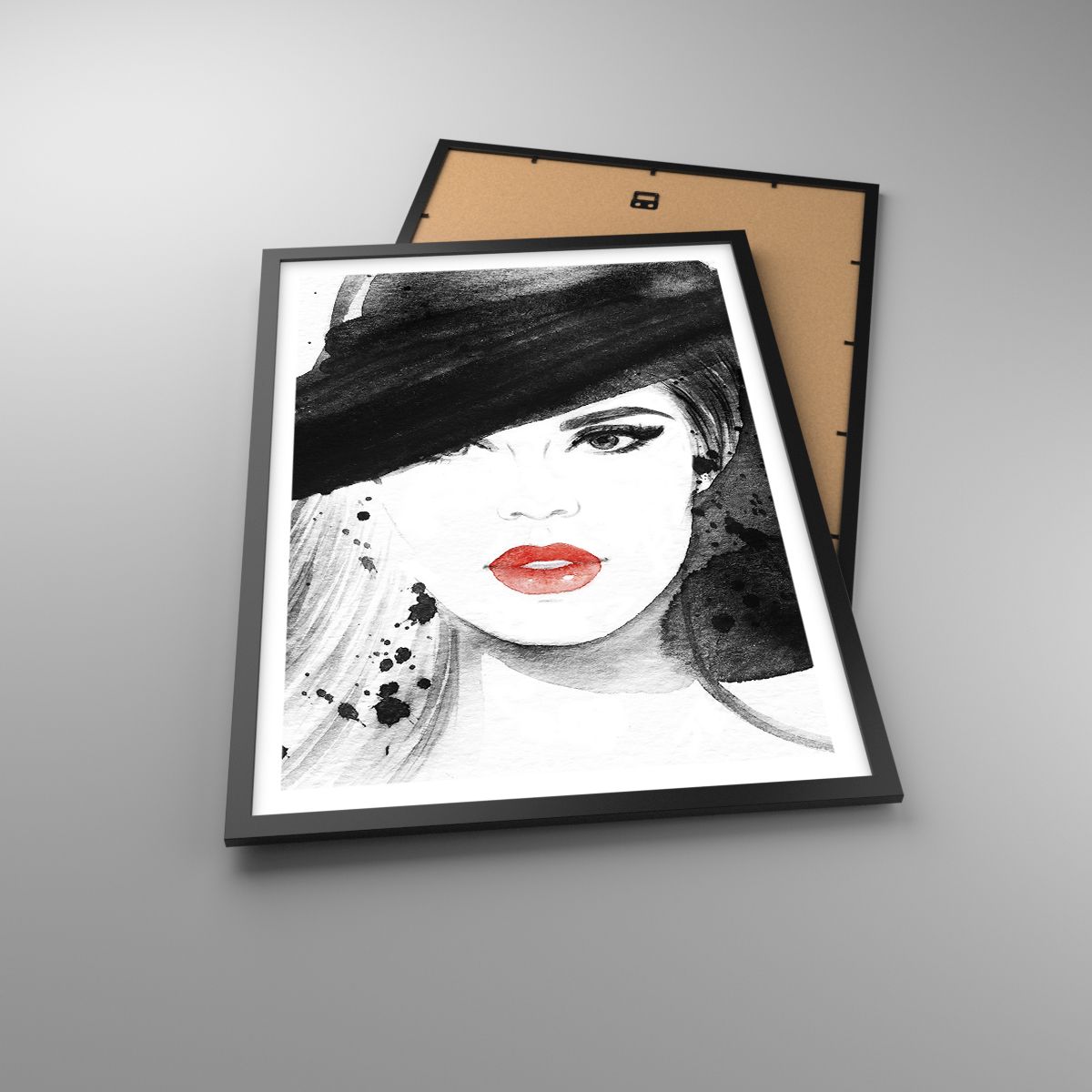Affiche Femme, Affiche Visage De Femme, Affiche Portrait D'Une Femme, Affiche Lèvres Rouges, Affiche Mode