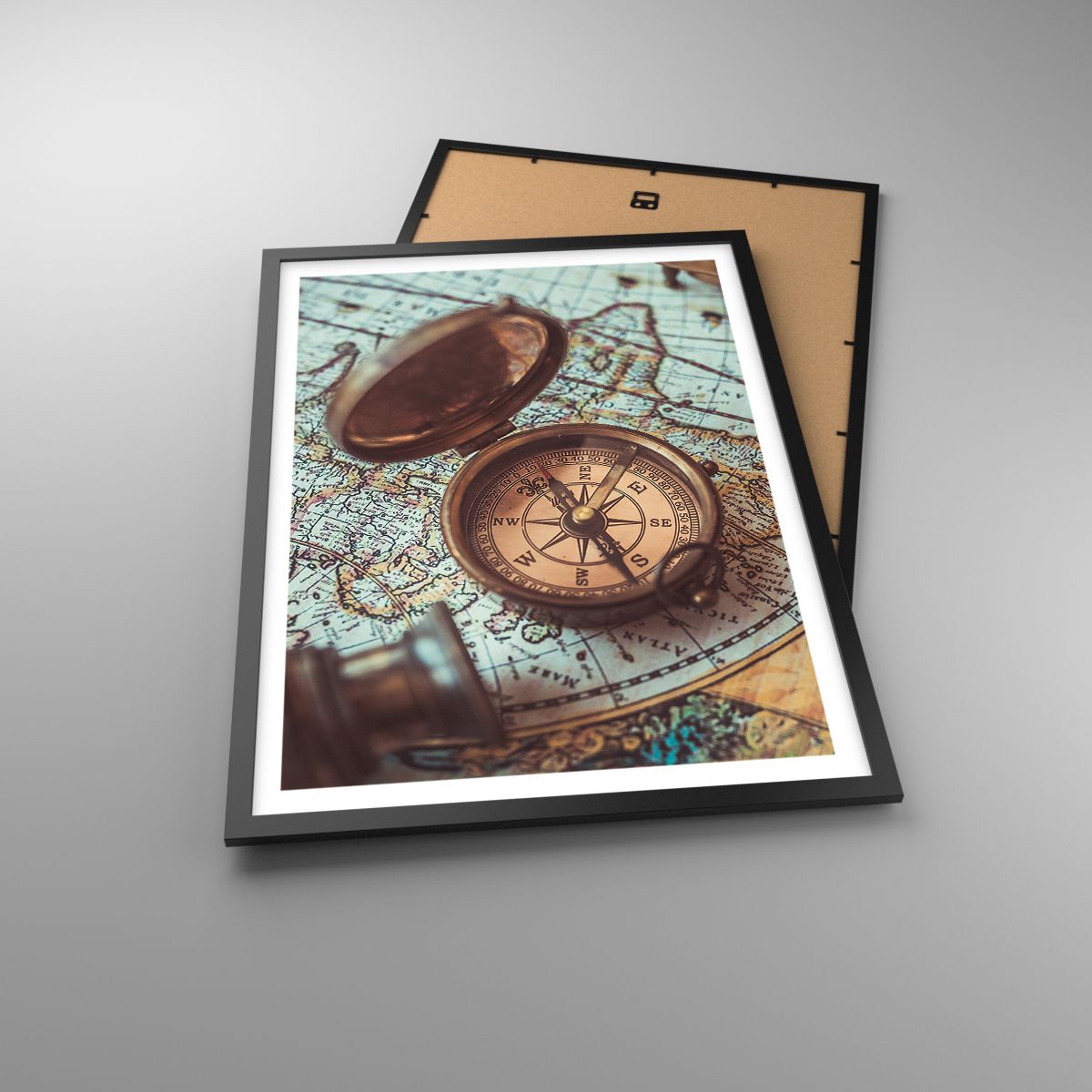 Poster Kompass, Poster Teleskop, Poster Karte, Poster Marine, Poster Jahrgang