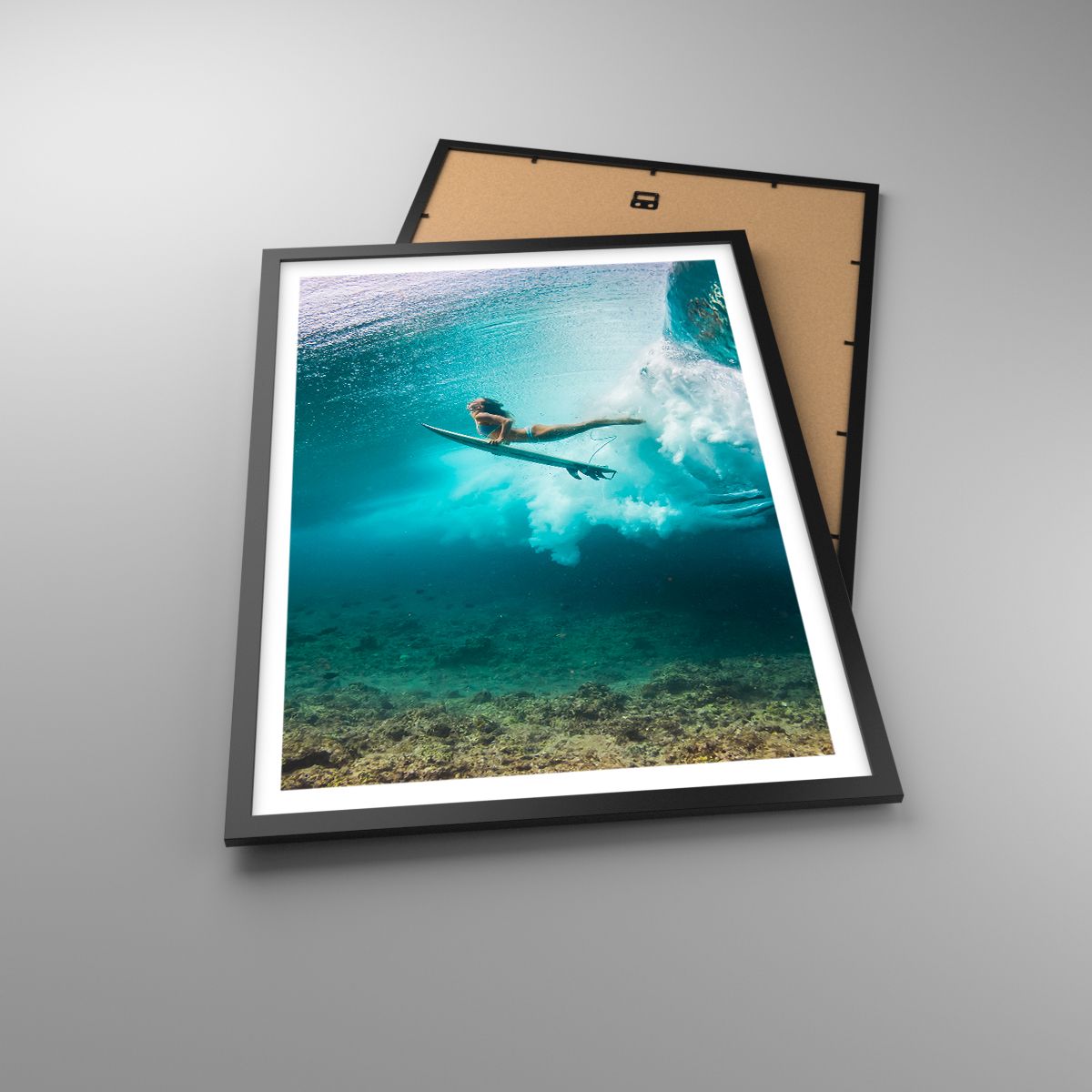 Poster Surfen, Poster Onderwaterwereld, Poster Vrouw, Poster Oceaan, Poster Sport