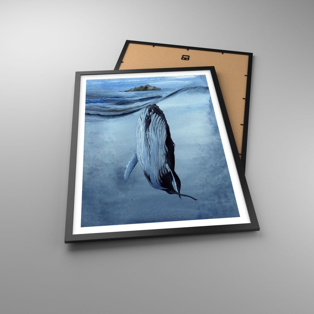 Affiche Baleine, Affiche Océan, Affiche Aquarelle