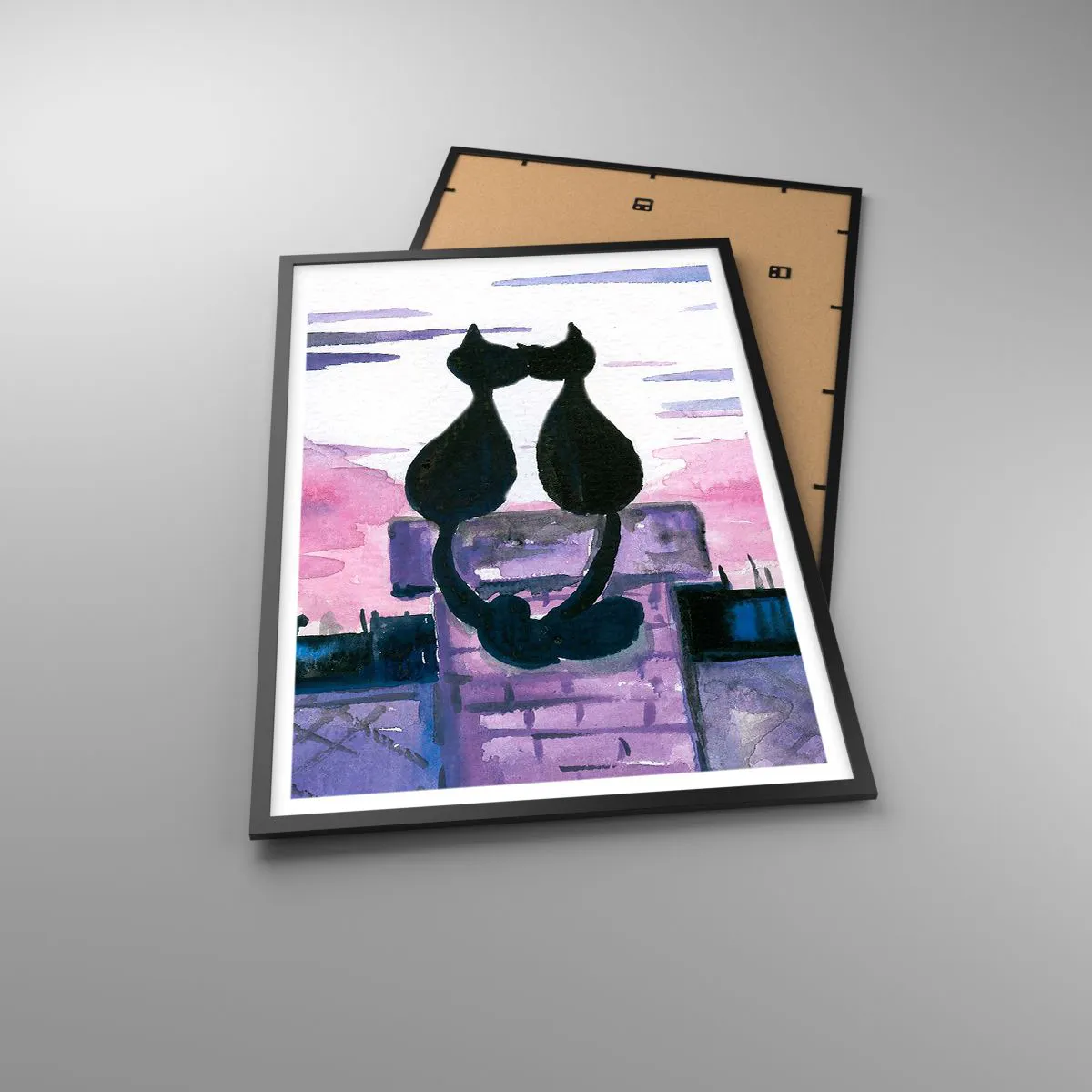 Pôster com moldura preta - Rendez-vous sob a lua - 61x91 cm