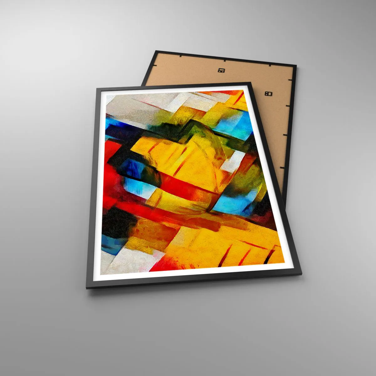 Affiche dans un cadre noir - Poster - Une superposition multicolore - 61x91 cm