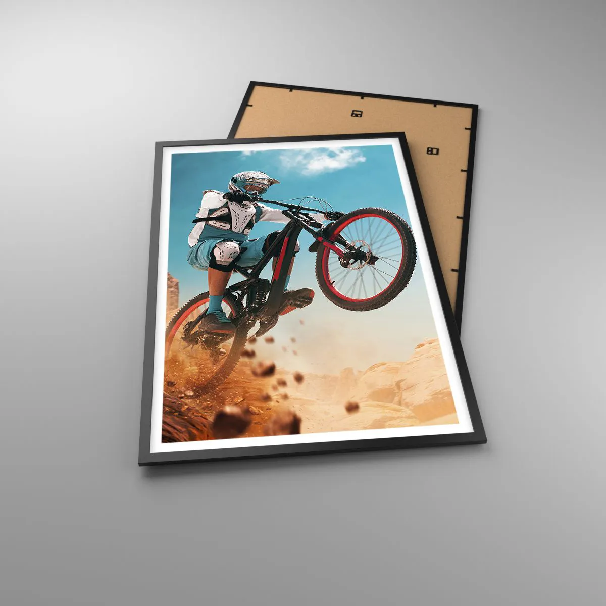 Plakat w czarnej ramie - Rowerowy demon szaleństwa - 61x91 cm