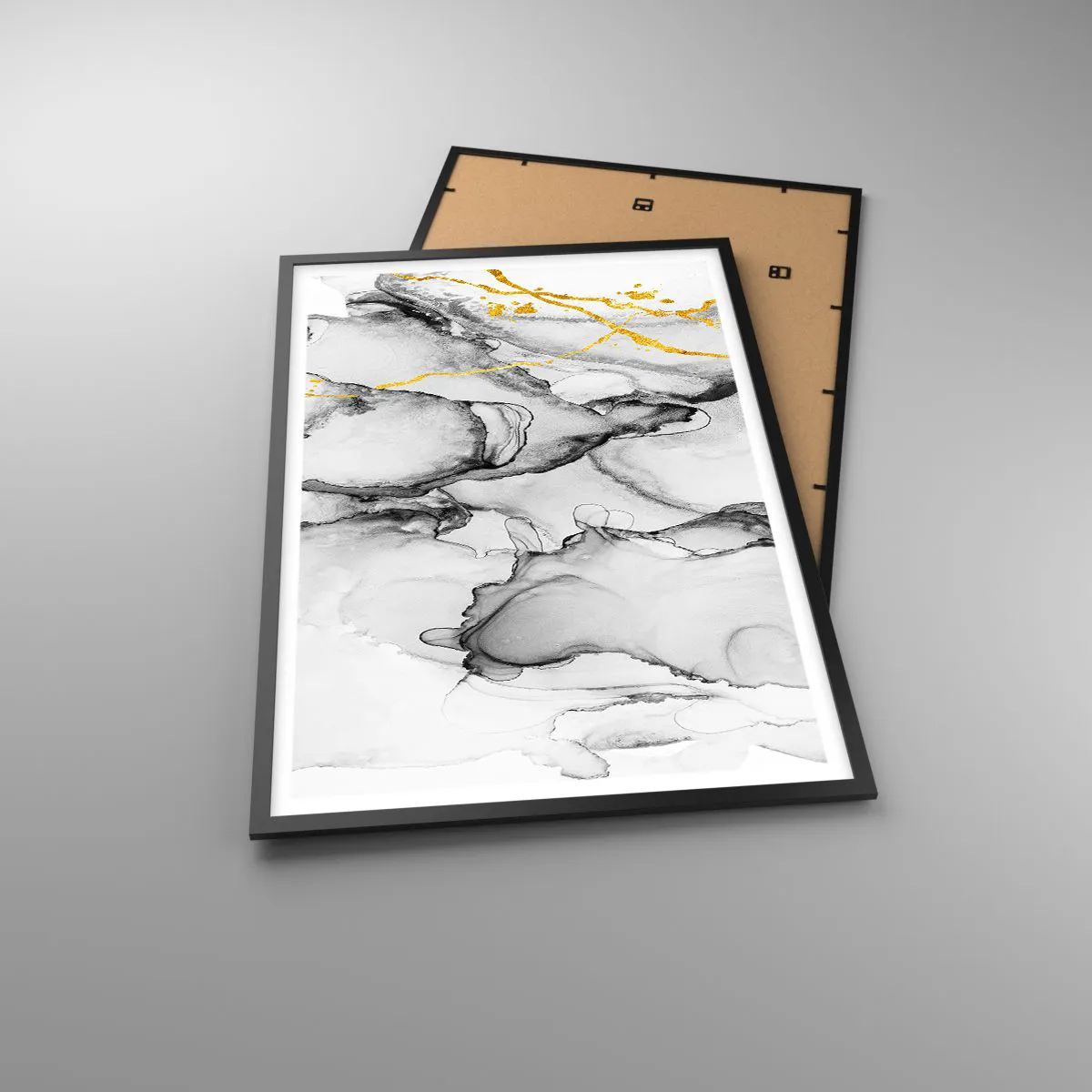 Poster in einem schwarzem Rahmen - Komposition mit Goldmotiv - 61x91 cm