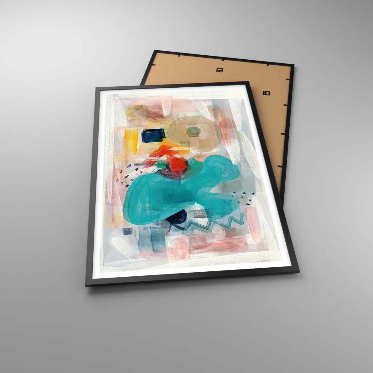 Plakat w czarnej ramie - Kolorowa gra - 61x91 cm