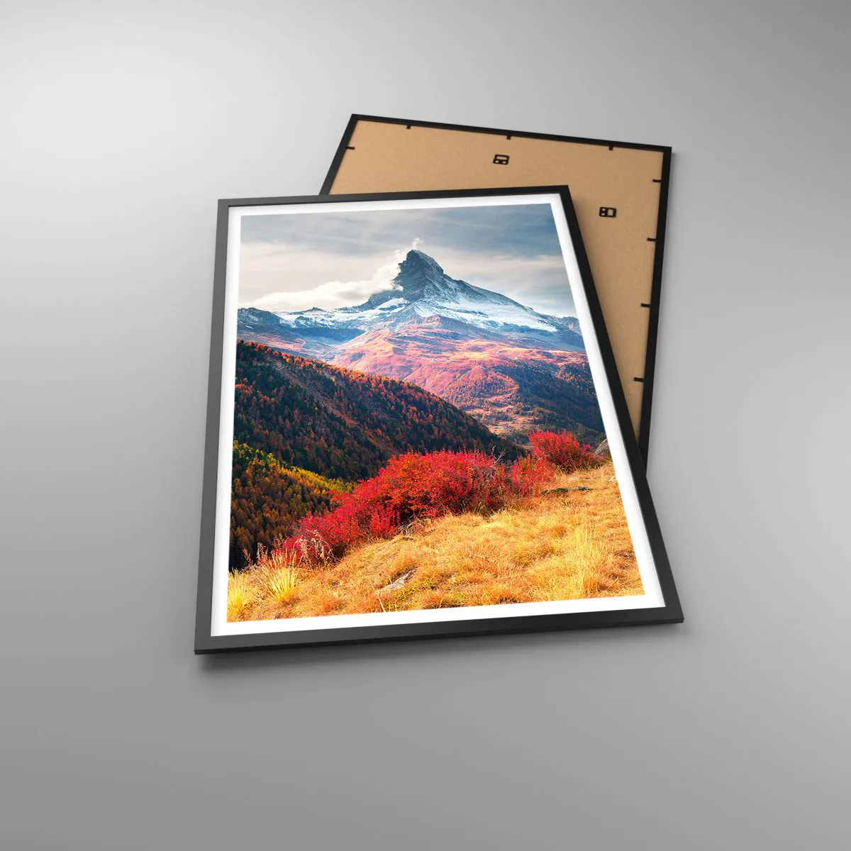 Plakat i sort ramme - Alpernes efterår - 61x91 cm