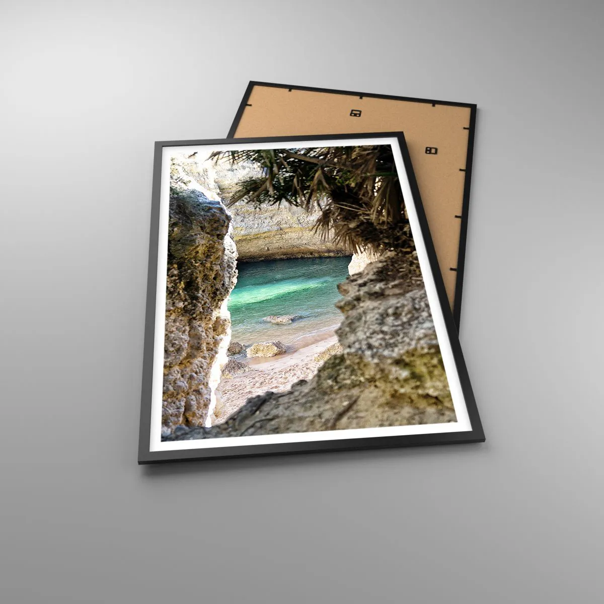 Affisch i svart ram - Turkos vik - 61x91 cm