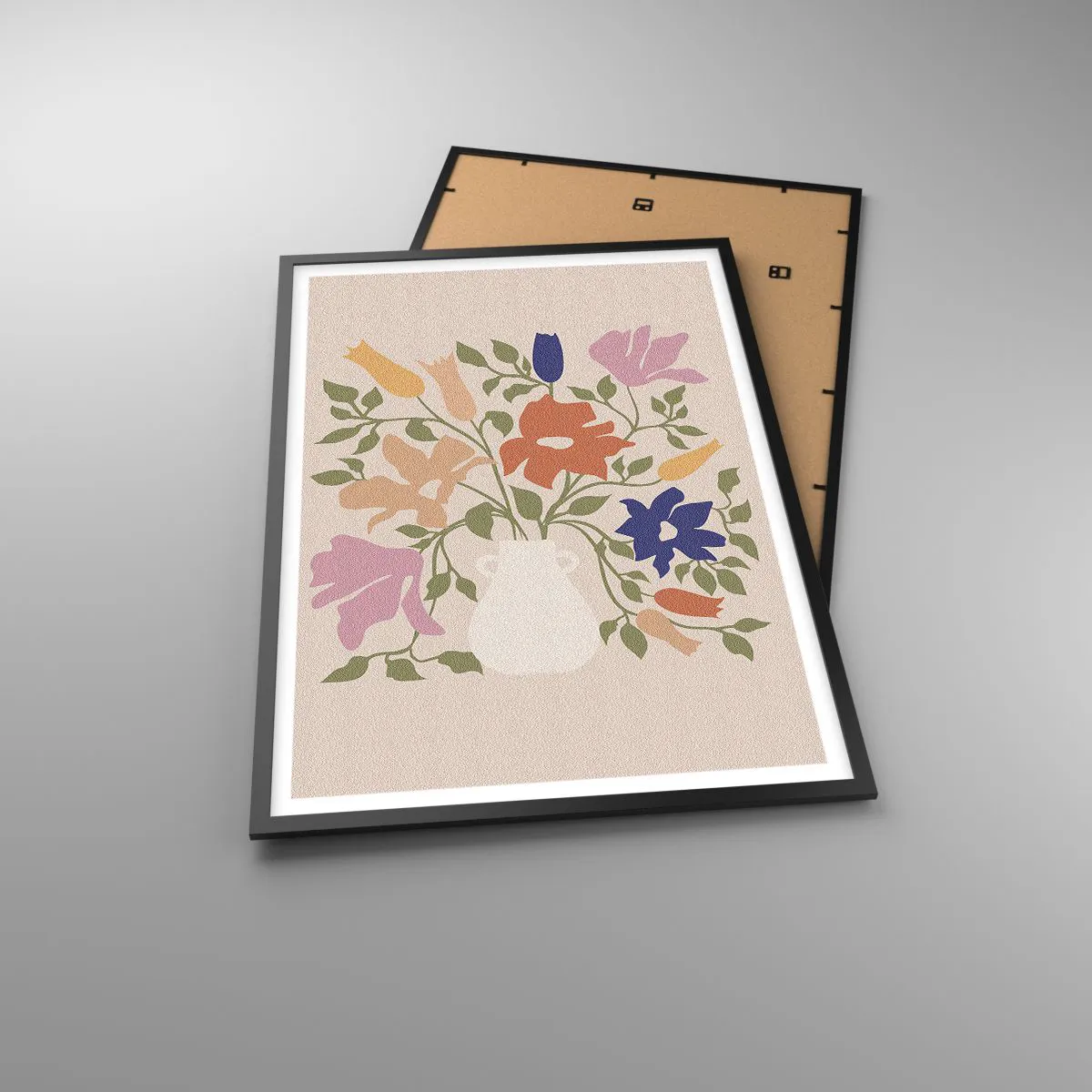 Pôster com moldura preta - Buquê delicado - 61x91 cm