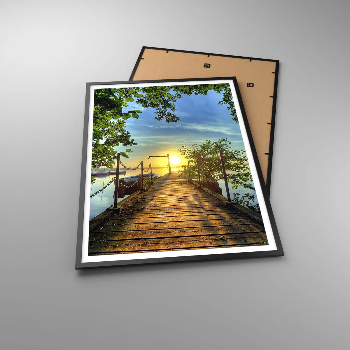 Plakat i sort ramme - Mod vest ved vandet - 70x100 cm