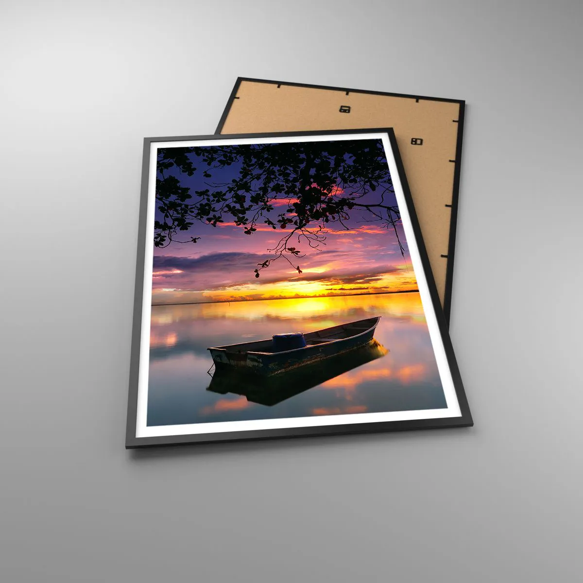 Poster in einem schwarzem Rahmen - Du scheinst mitten am Himmel zu hängen... - 70x100 cm