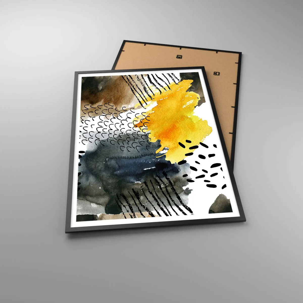 Poster in cornice nera - L'incontro degli elementi - 70x100 cm