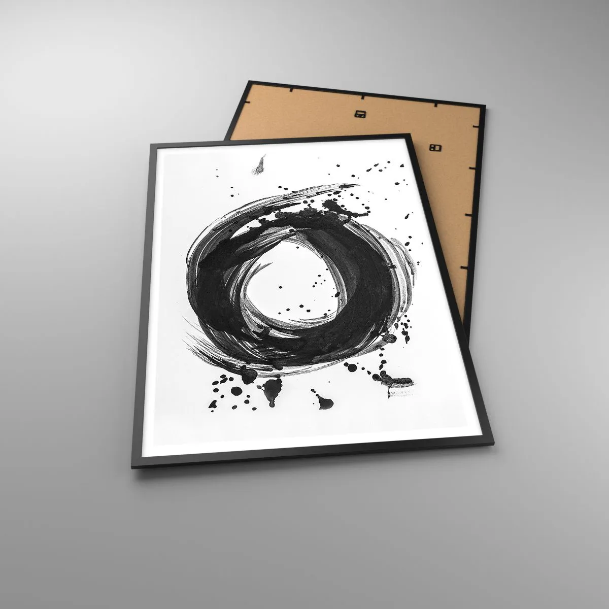 Affiche dans un cadre noir - Poster - Le tourbillon de la création - 70x100 cm