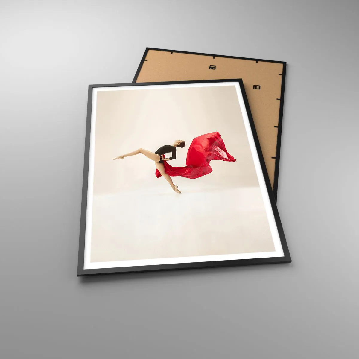 Affiche dans un cadre noir - Poster - Rouge et noir - 70x100 cm