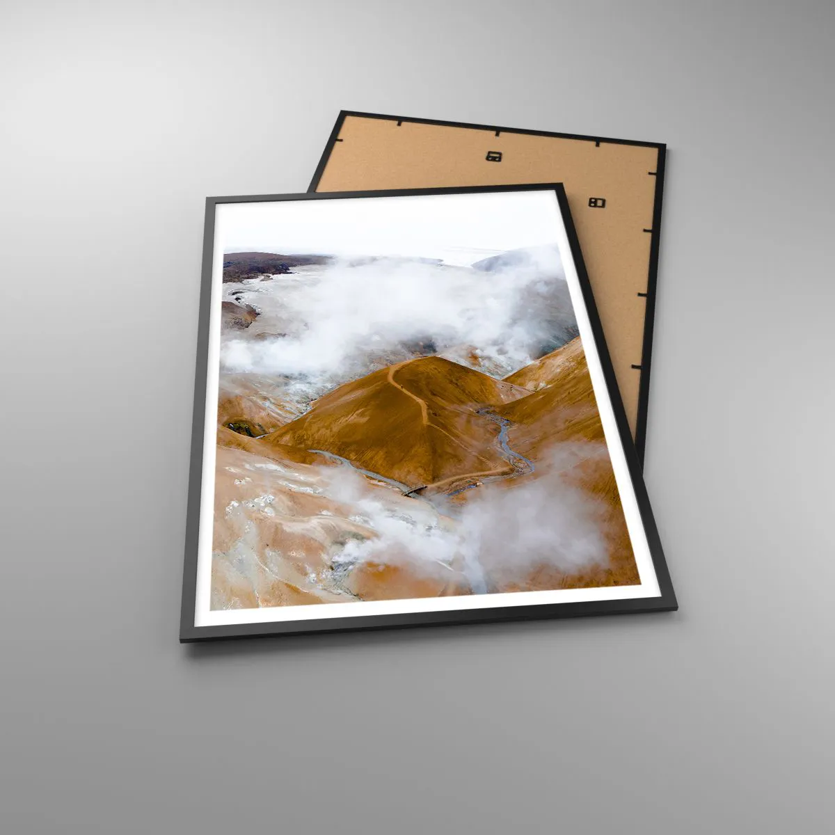 Poster in cornice nera - La bellezza severa dell'Islanda - 70x100 cm