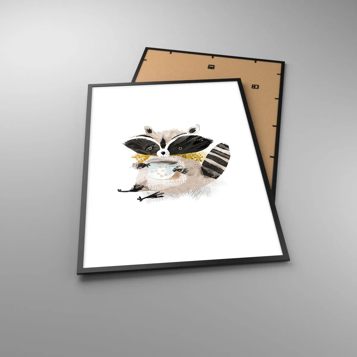 Plakat i sort ramme - Min ven vaskebjørnen - 70x100 cm