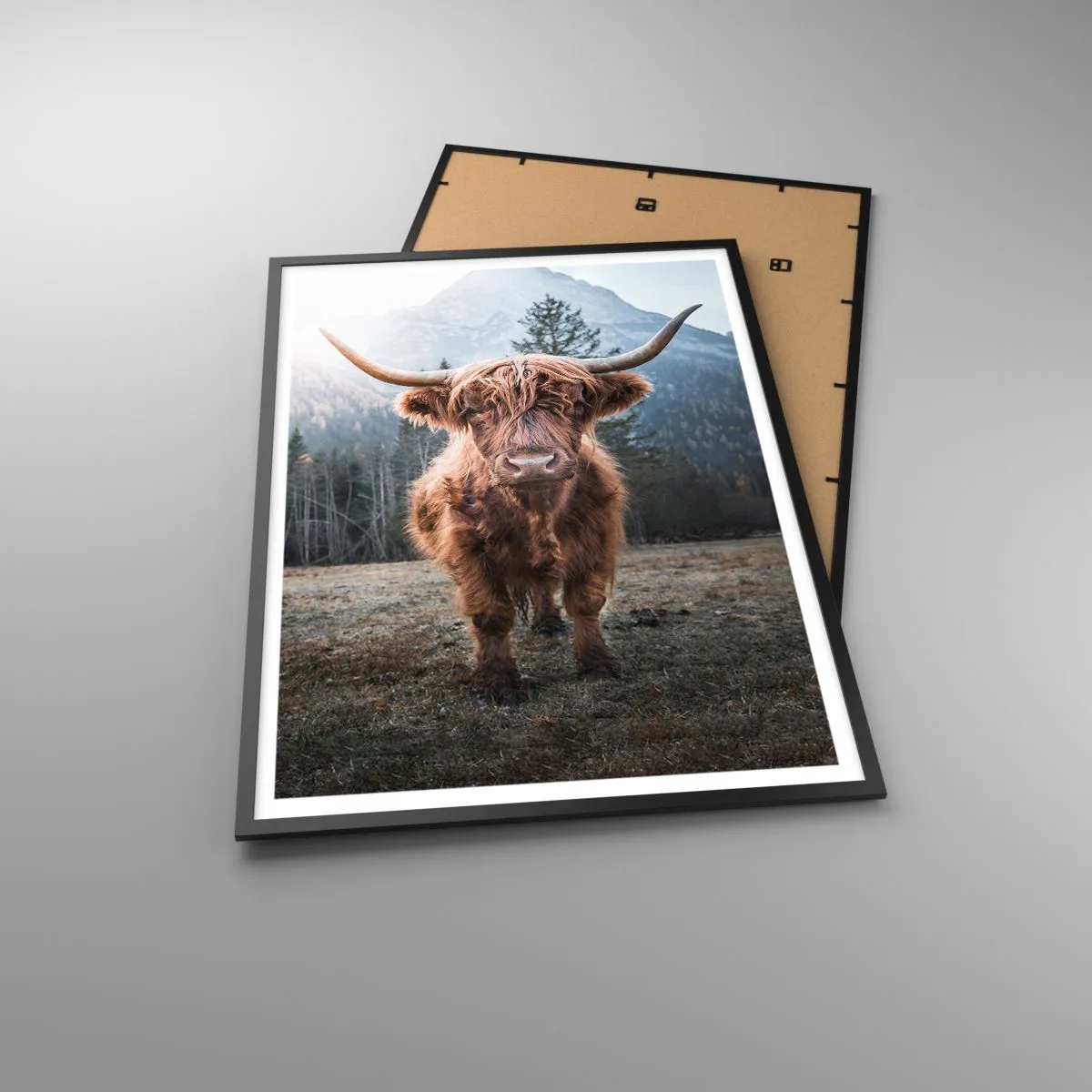 Plakat i sort ramme - Hilsner fra en eng i bjergene - 70x100 cm