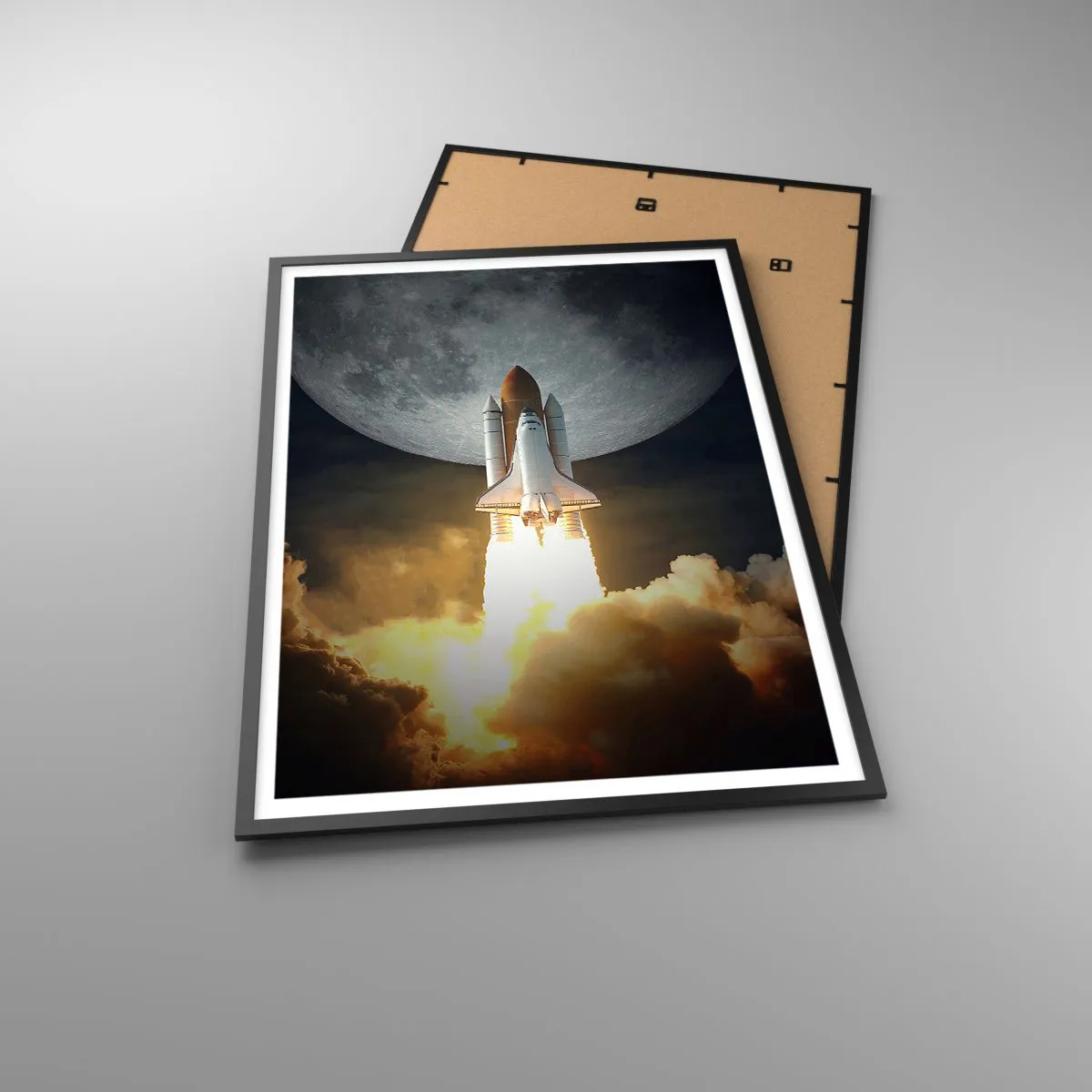 Poster in einem schwarzem Rahmen - Beginn eines überirdischen Abenteuers - 70x100 cm