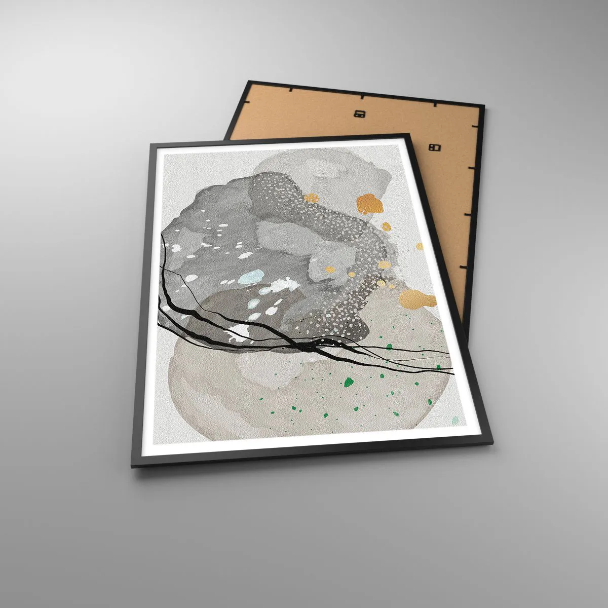 Plakat w czarnej ramie - Kompozycja organiczna - 70x100 cm