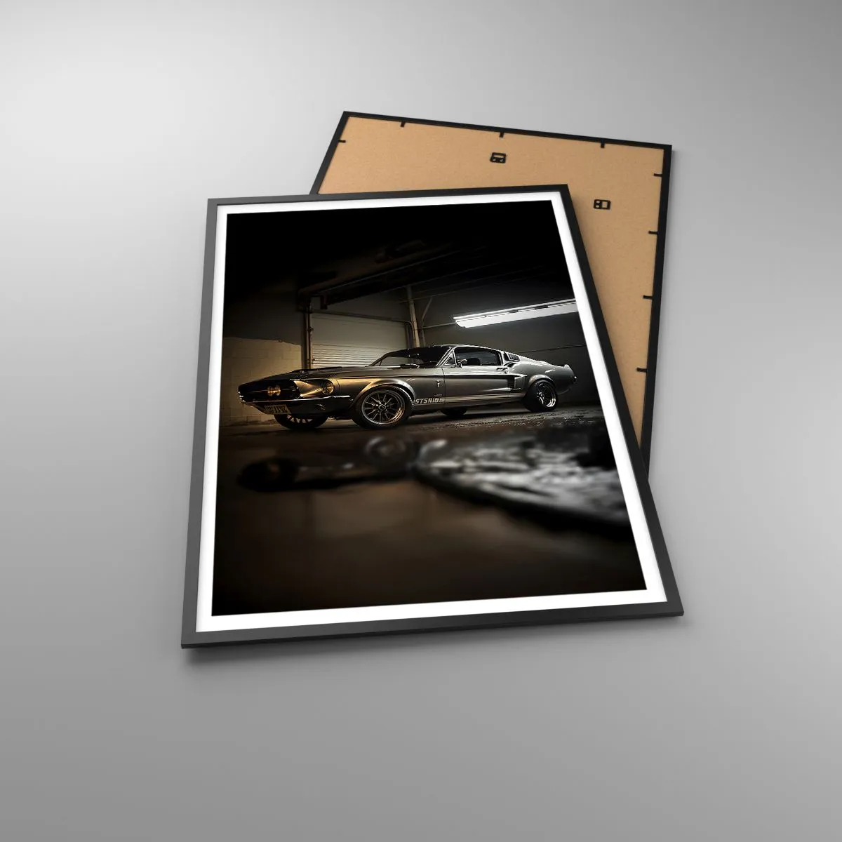 Affiche dans un cadre noir - Poster - Retour dans le passé - 70x100 cm