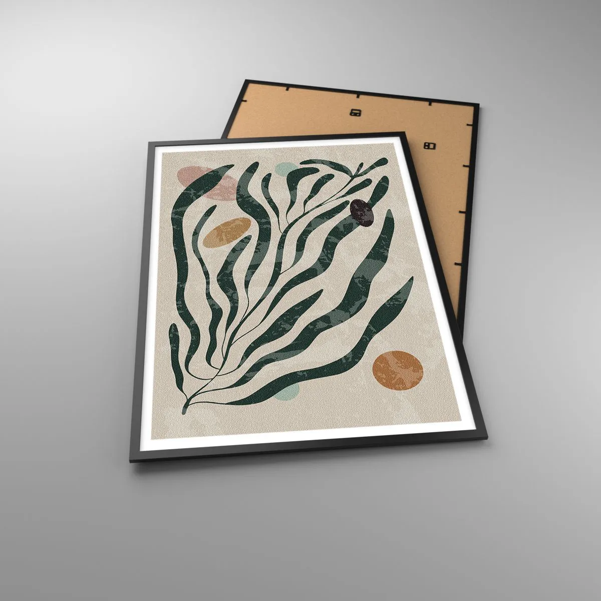 Pôster com moldura preta - Entre a vegetação - 70x100 cm