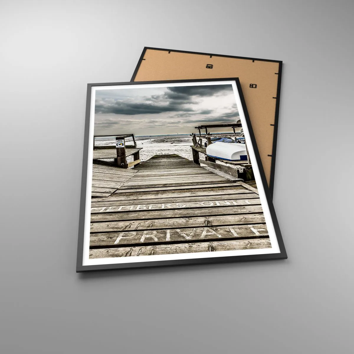 Plakat i sort ramme - Stranden i nord - 70x100 cm