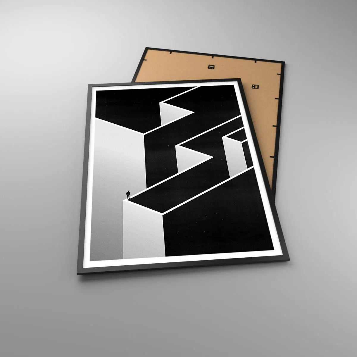 Affiche dans un cadre noir - Poster - La solitude au sommet - 70x100 cm