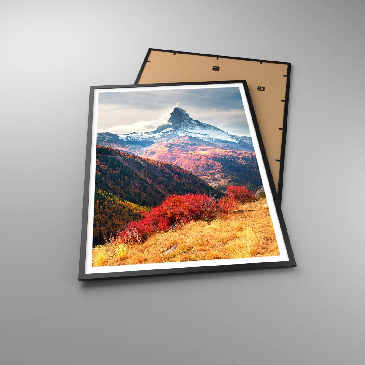 Plakat i sort ramme - Alpernes efterår - 70x100 cm