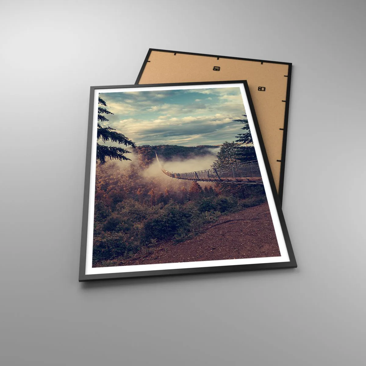 Affiche dans un cadre noir - Poster - Au-dessus de la forêt d'automne - 70x100 cm