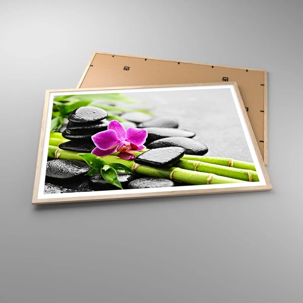 Poster în ramă de stejar deschis - Într-un echilibru pașnic - 100x70 cm