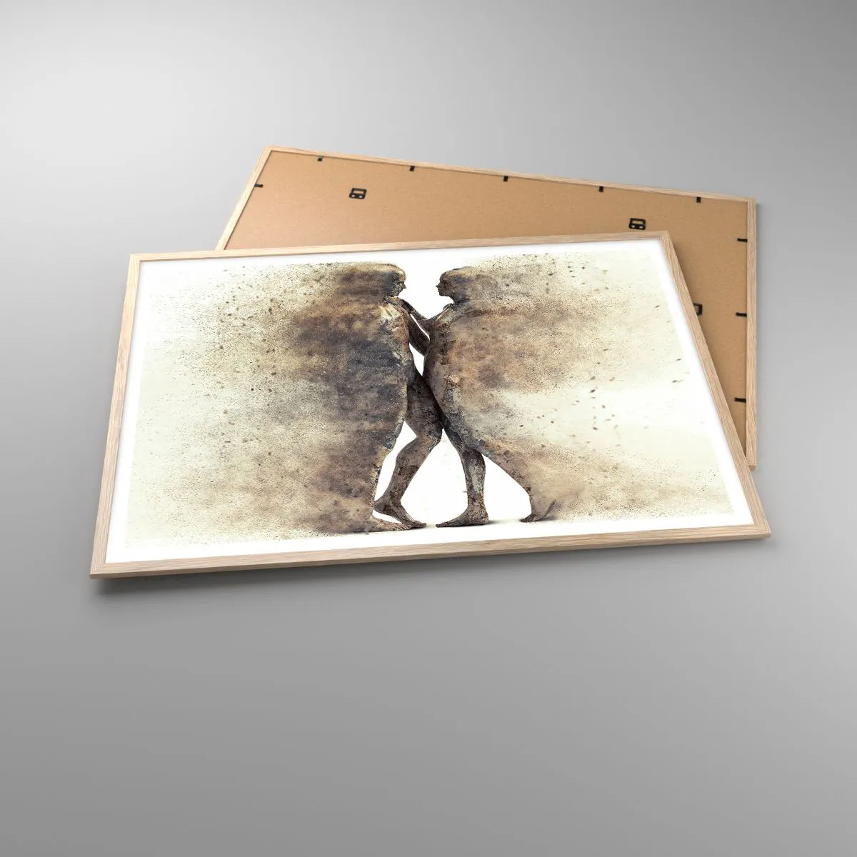 Poster in cornice rovere chiaro - Nati dalla polvere, per amare - 100x70 cm