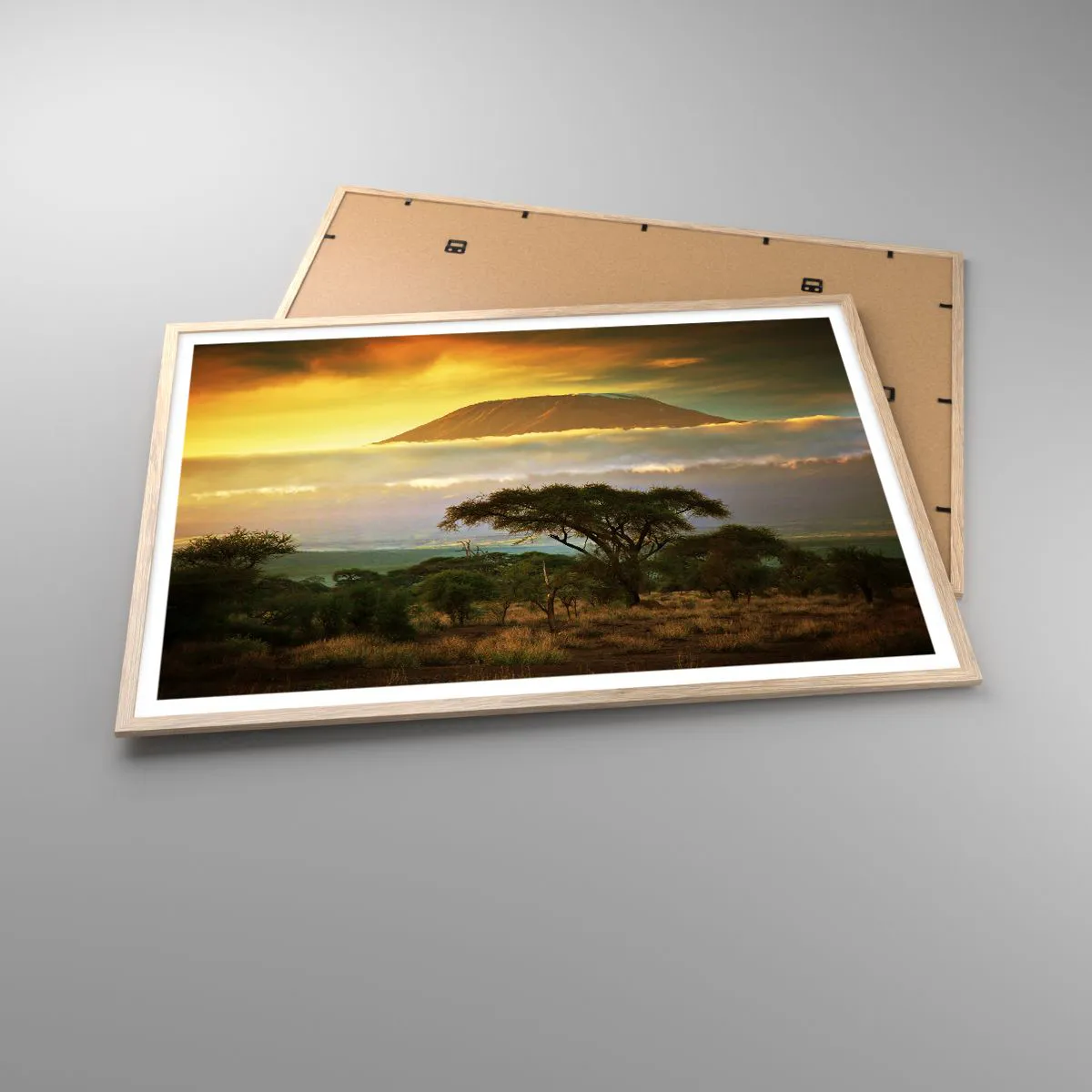 Poster în ramă de stejar deschis - Visul unui călător - 100x70 cm