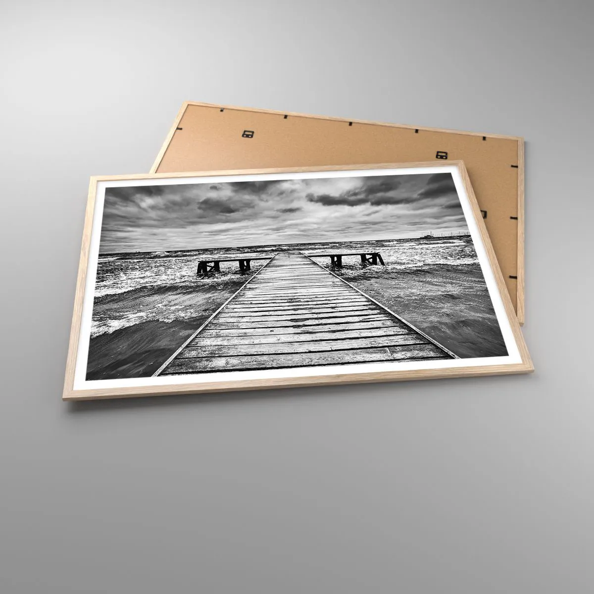 Pôster com moldura de carvalho claro - Estou à espera do vento, que vai dispersar... - 100x70 cm