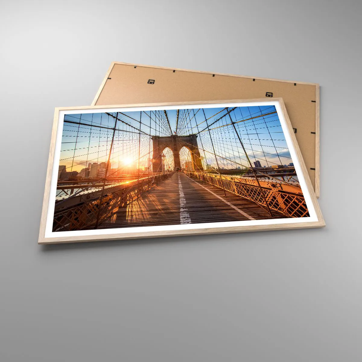 Poszter világos tölgy keretben - Az arany hídon - 100x70 cm