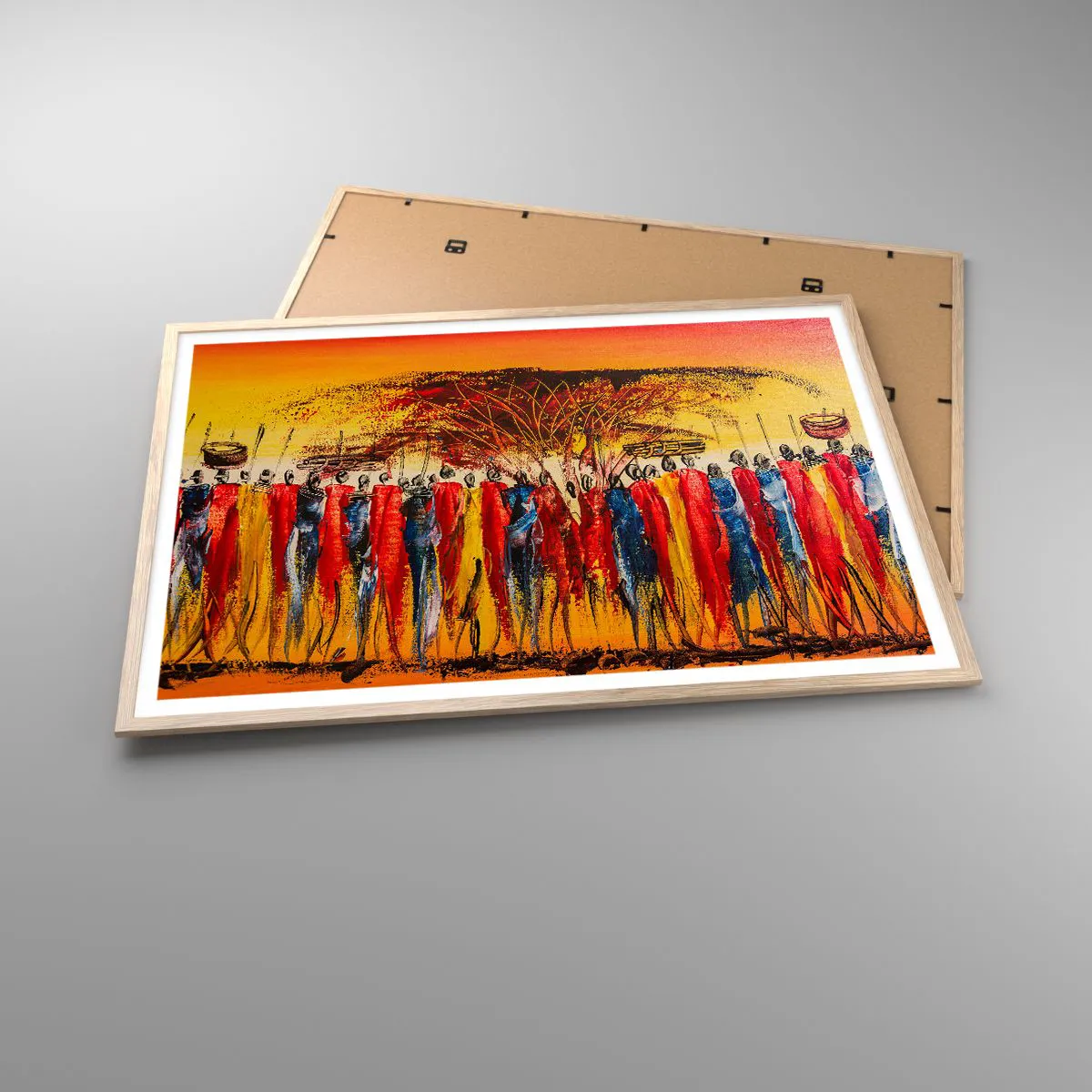 Affiche dans un chêne clair - Poster - Là-bas, là-bas, ils vont là-bas - 100x70 cm