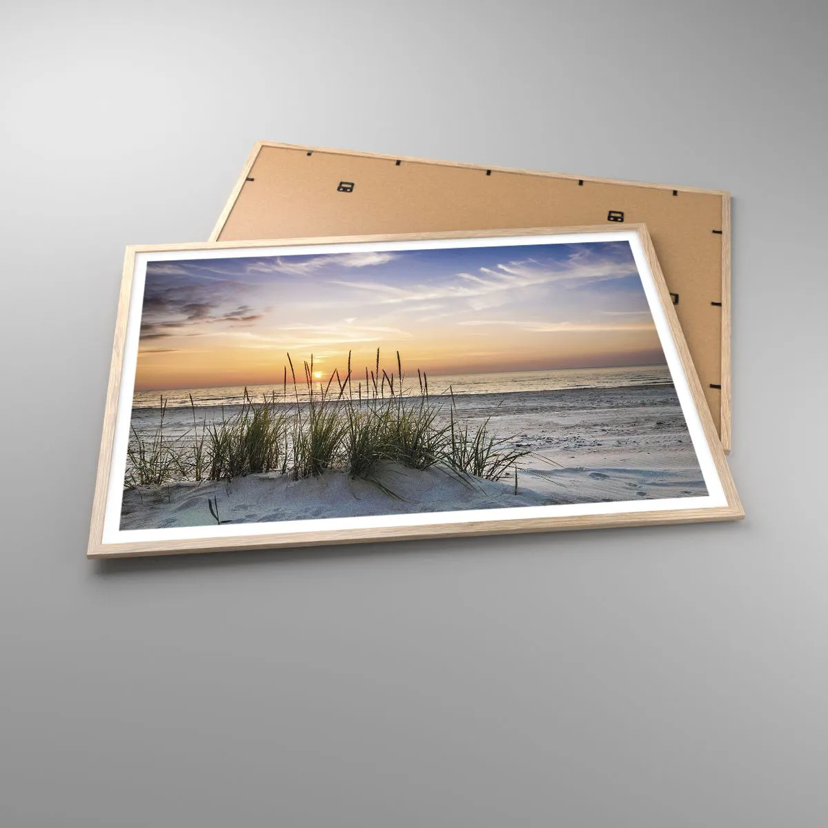 Poszter világos tölgy keretben - Nézz, gondolkozz, érezz - 100x70 cm