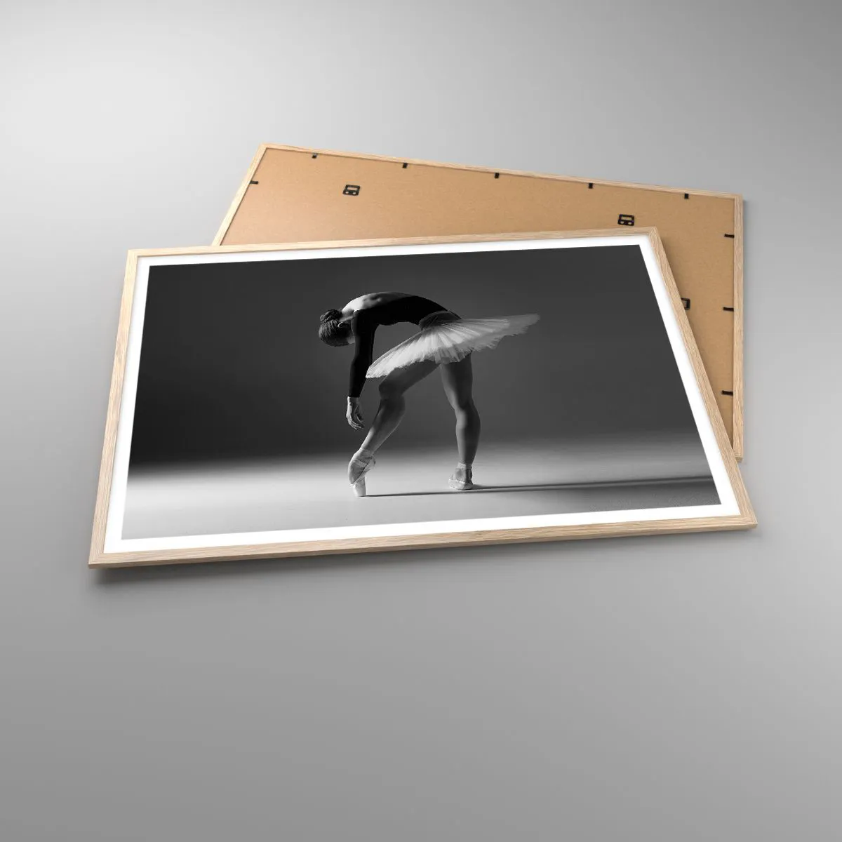 Plakát v rámu světlý dub - Bella ballerina - 100x70 cm