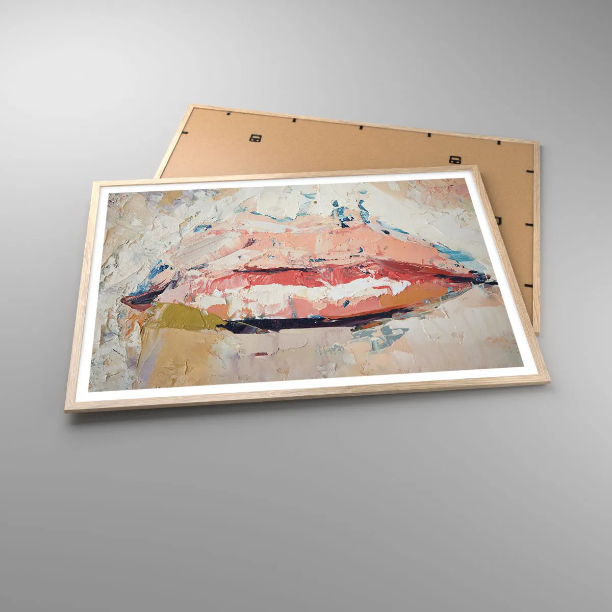 Pôster com moldura de carvalho claro - Desperta os sentidos - 100x70 cm