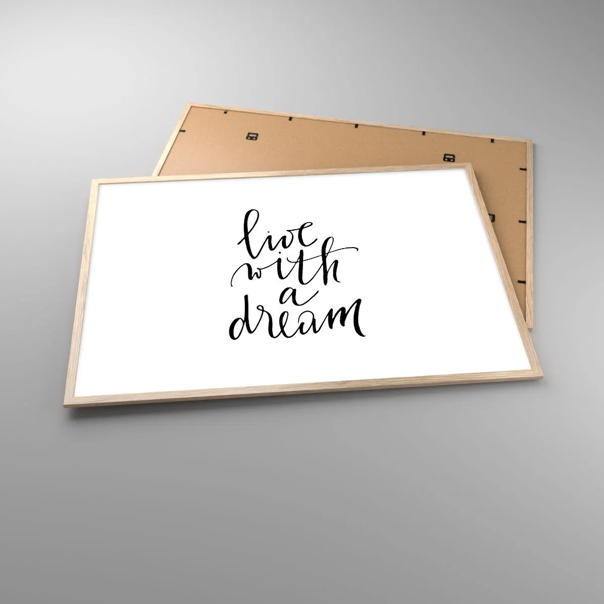 Plakat i ramme af lyst egetræ - Of course - 100x70 cm