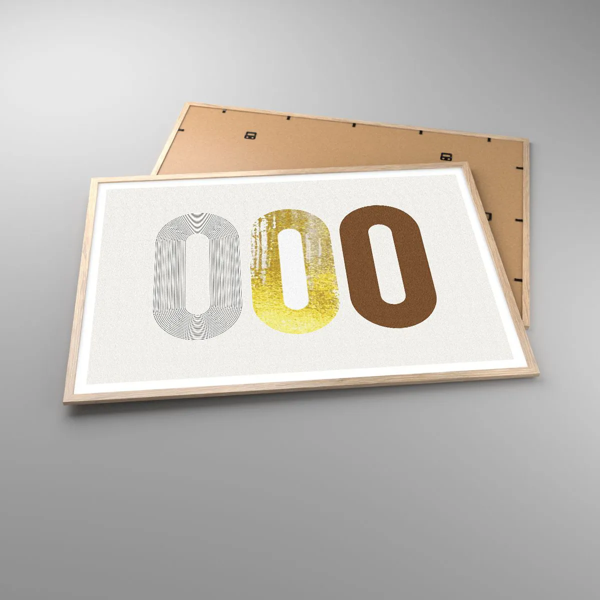 Poster in light oak frame - Ooo! - 100x70 cm