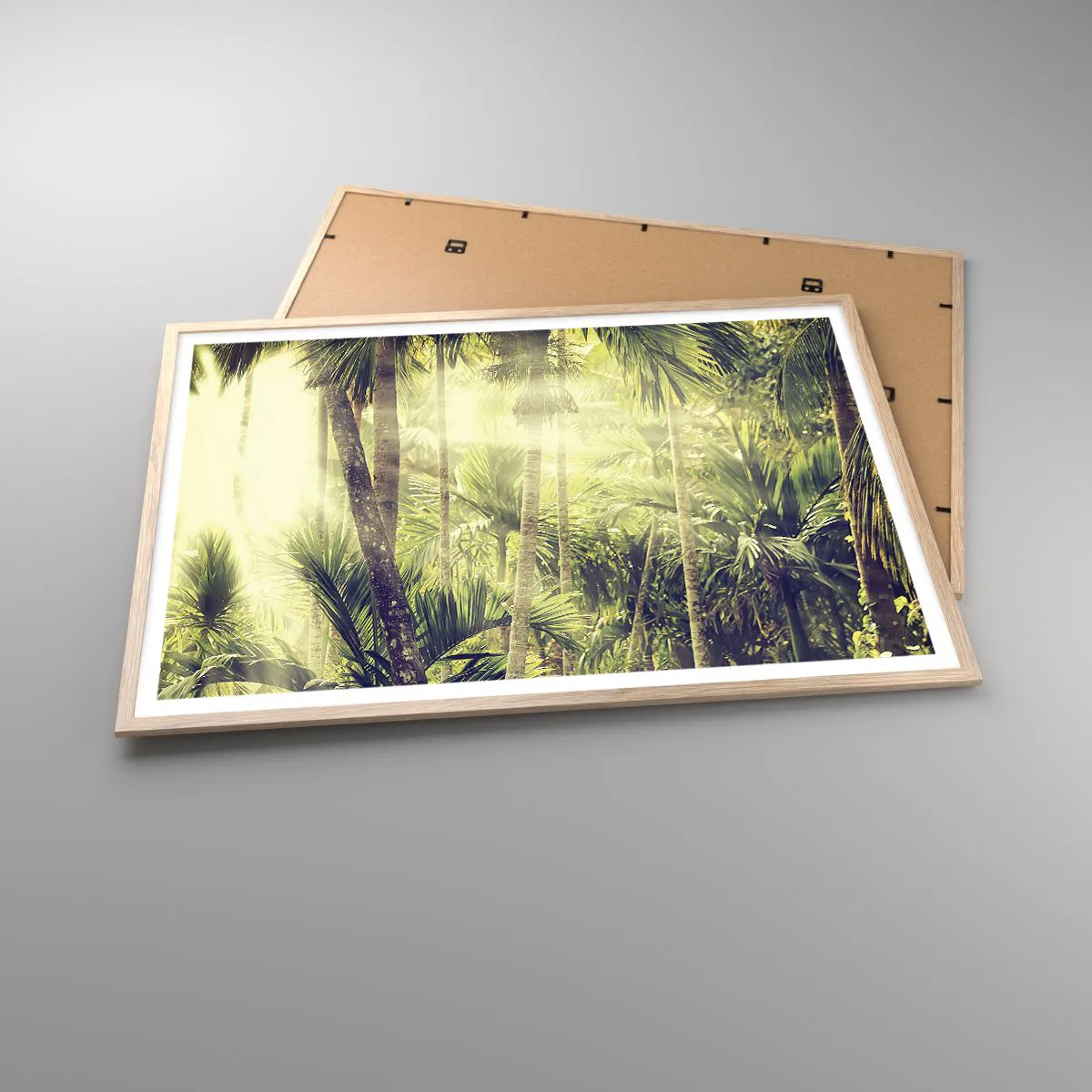 Poster in einem Rahmen aus heller Eiche - In grüner Hitze - 100x70 cm