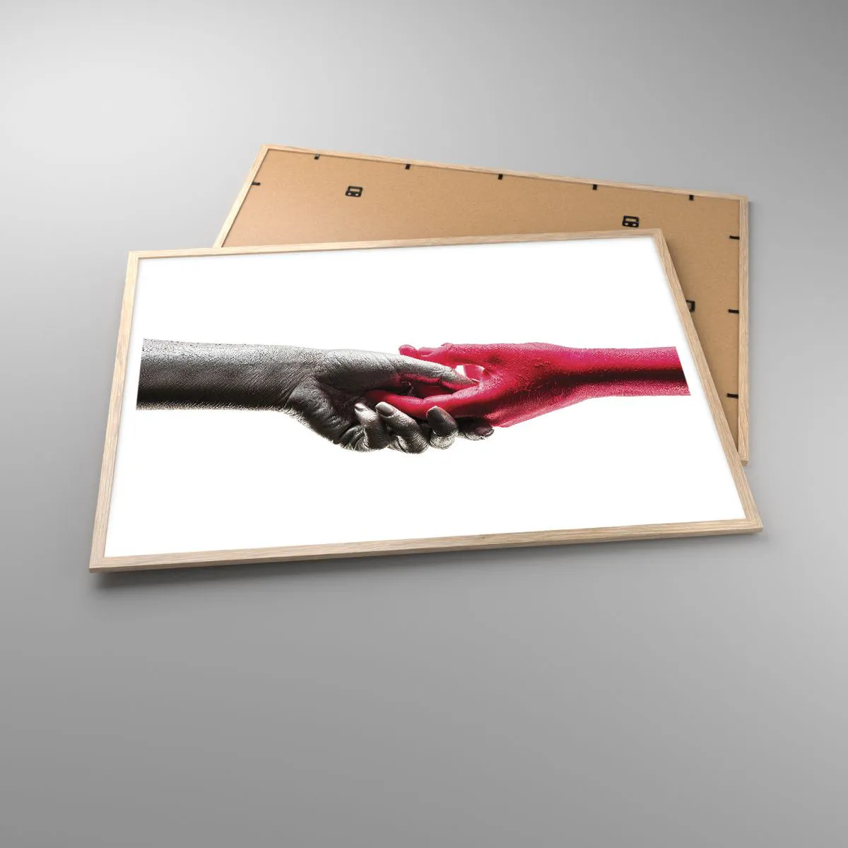 Affiche dans un chêne clair - Poster - Ensemble, bien que différents - 100x70 cm