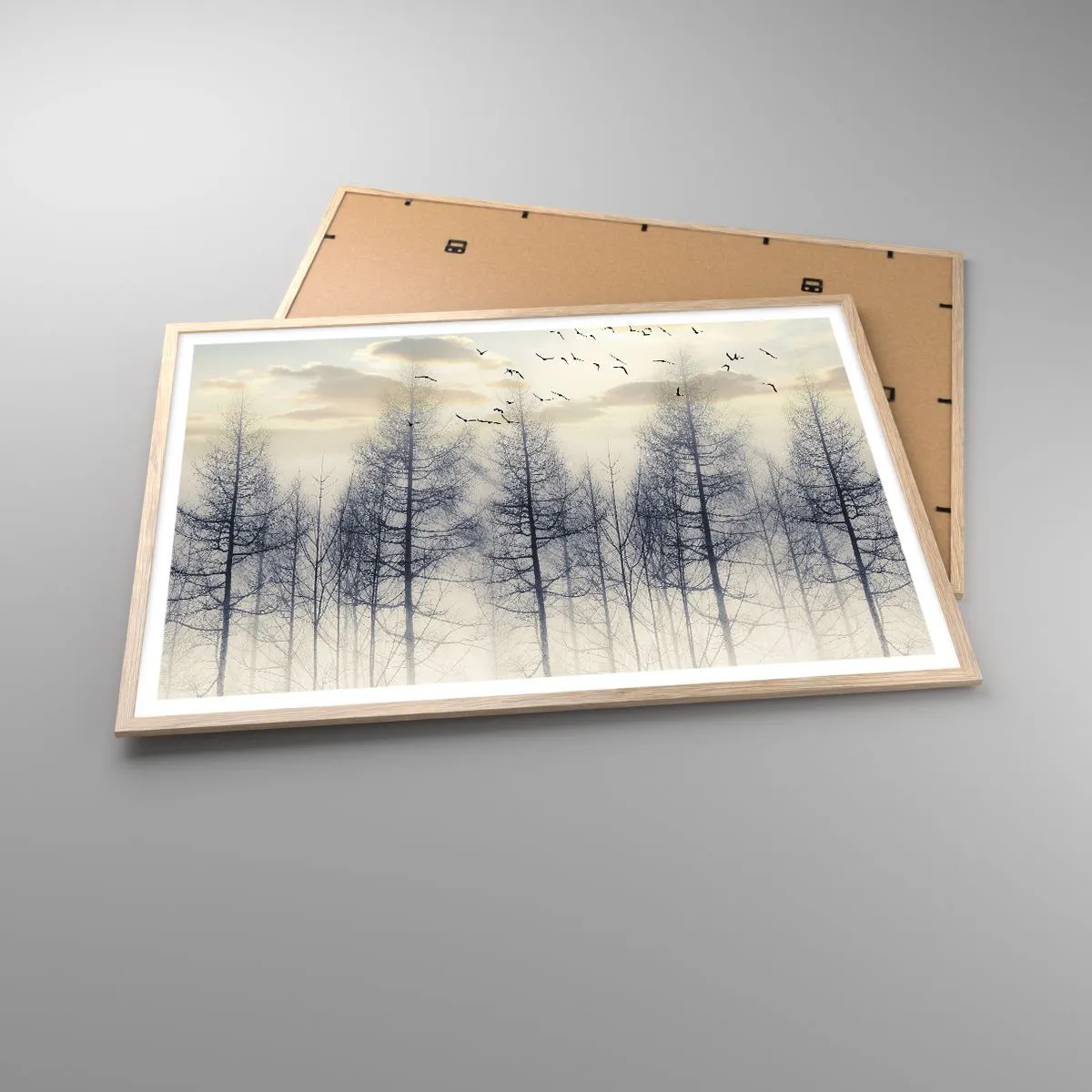 Poster in light oak frame - Spirits of the Forest - 100x70 cm