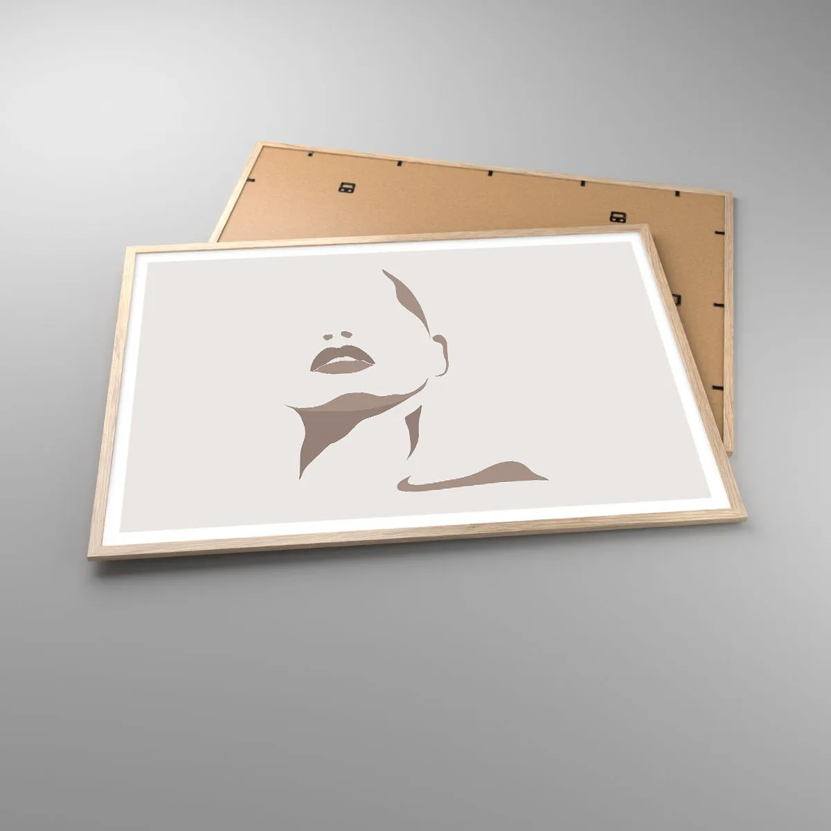 Pôster com moldura de carvalho claro - Feito de luz e sombra - 100x70 cm