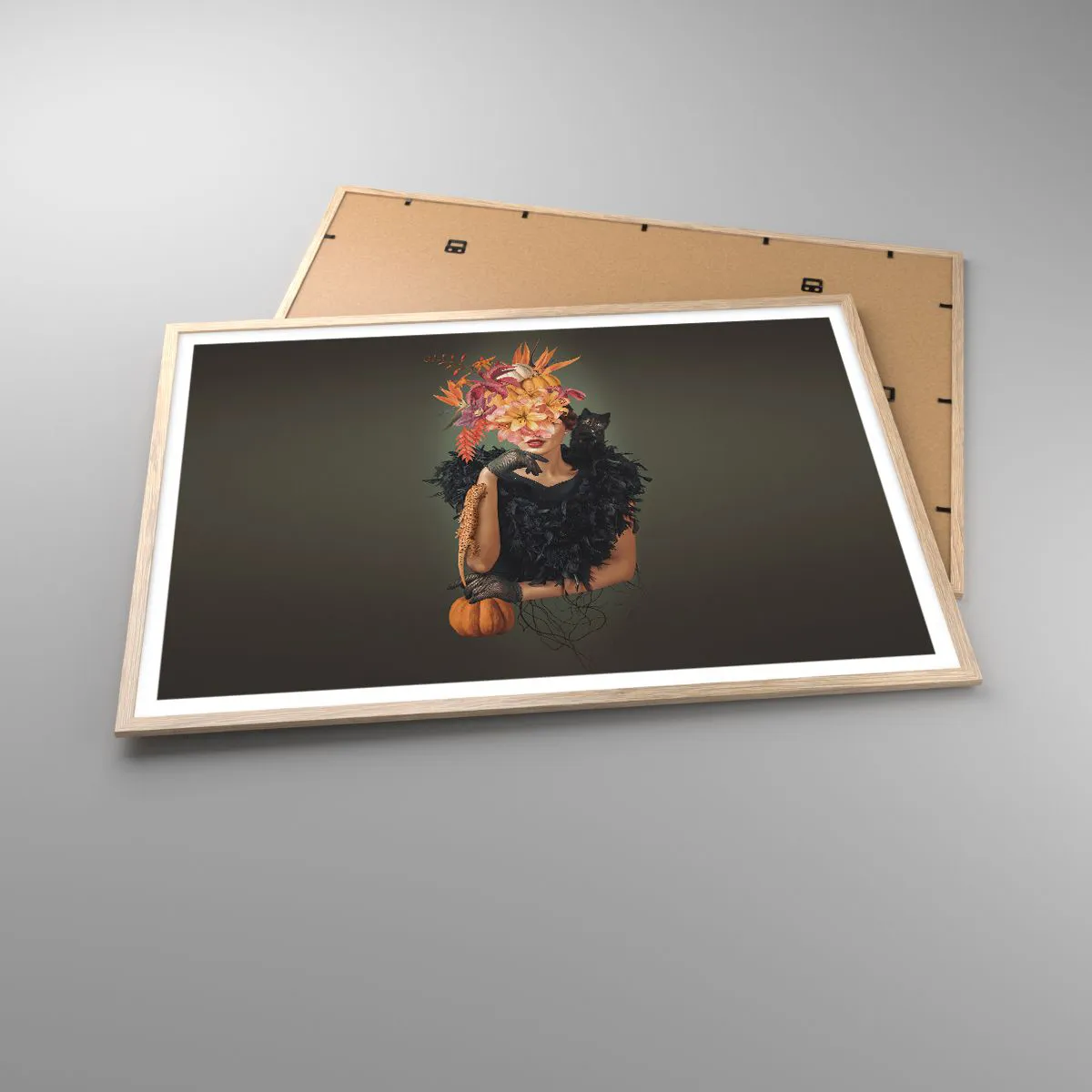 Plagát v ráme zo svetlého duba - Kúzlo čarodejnice - 100x70 cm