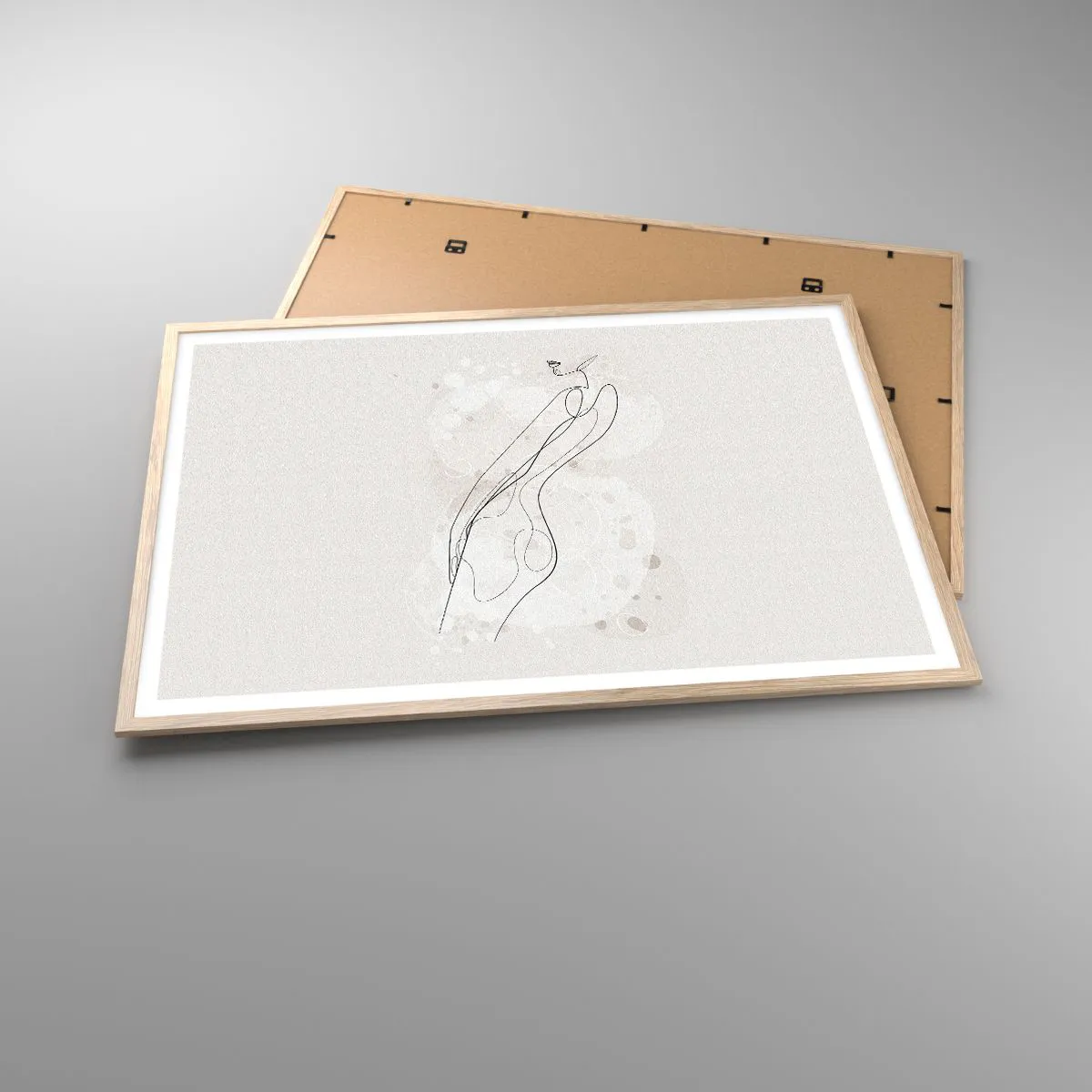 Pôster com moldura de carvalho claro - Errar o olhar - 100x70 cm