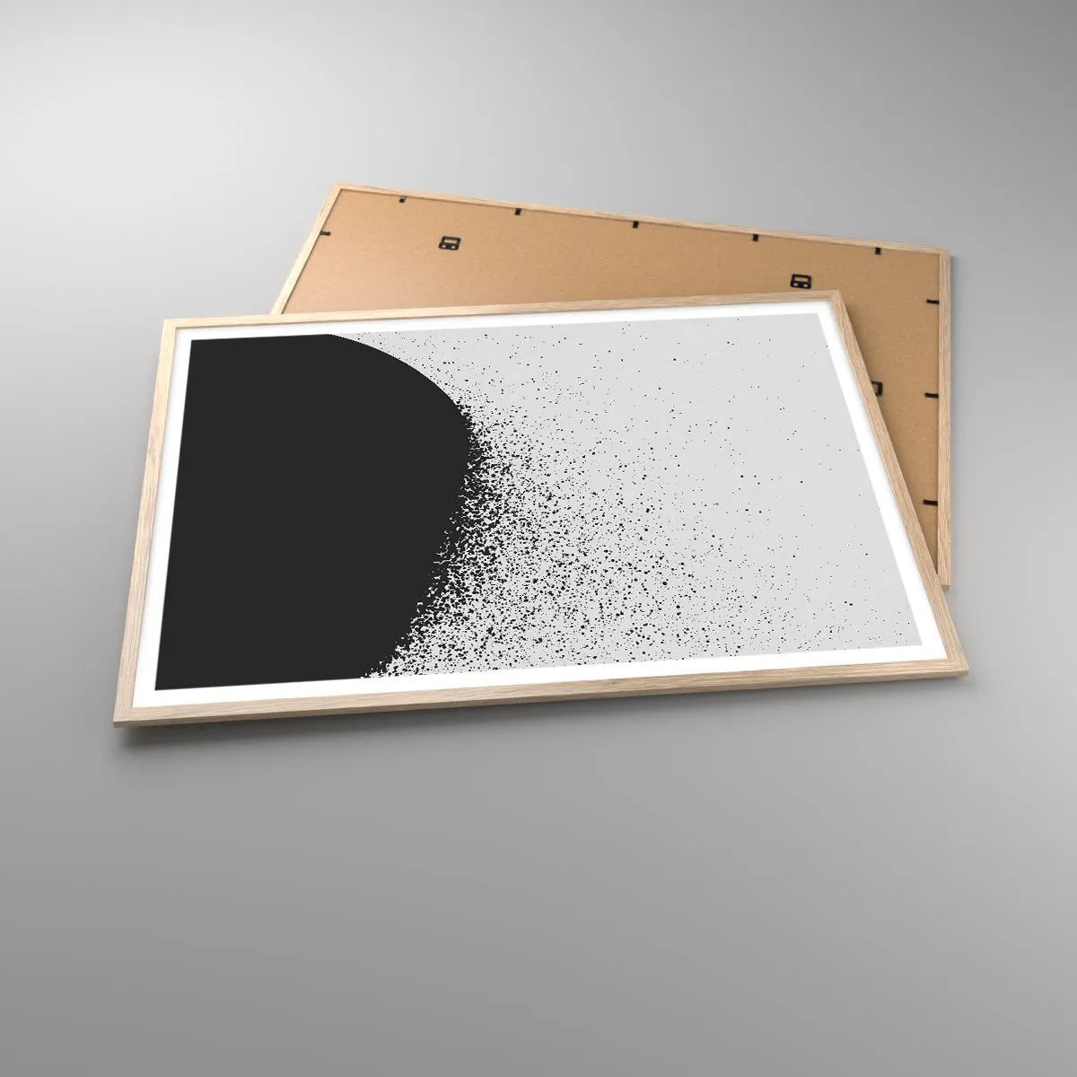 Poster in einem Rahmen aus heller Eiche - Bewegung von Molekülen - 100x70 cm